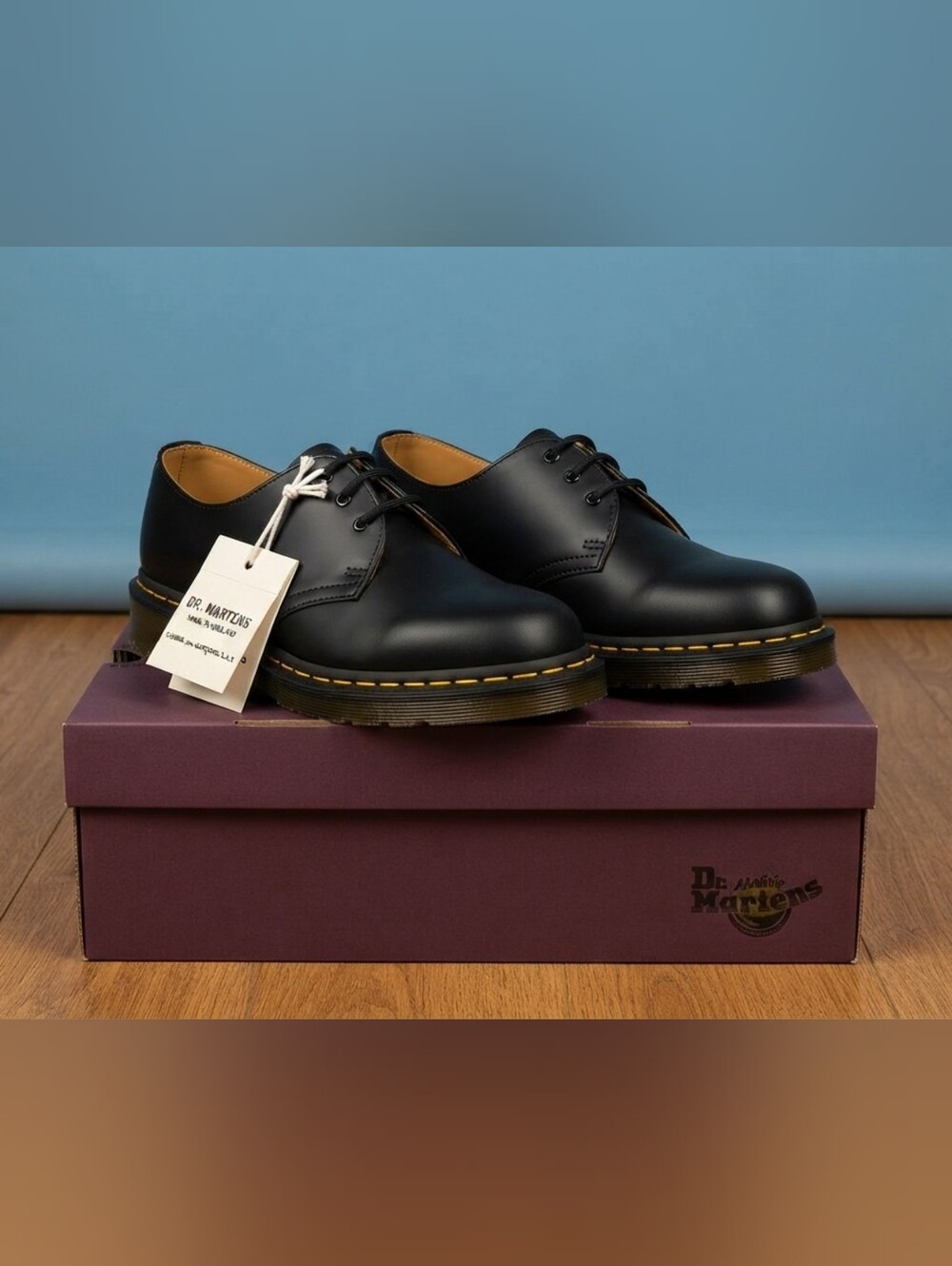 ​Comme des Garçons CDG x Dr Martens Keita Black Leather Shoes Size Mens 5 Wom. 6